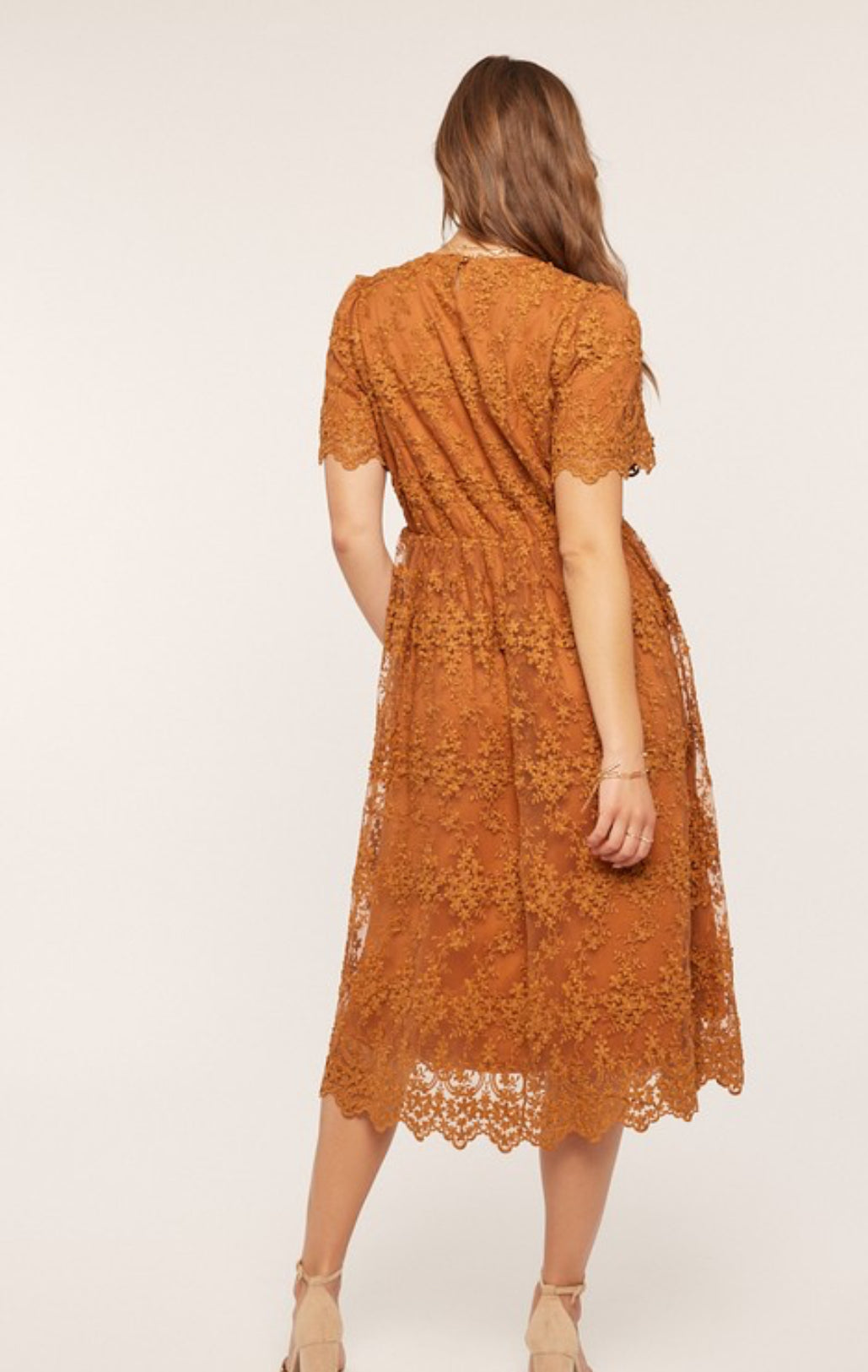 Burnt Orange Lace boutique style from Ivy & Grace womens boutique
