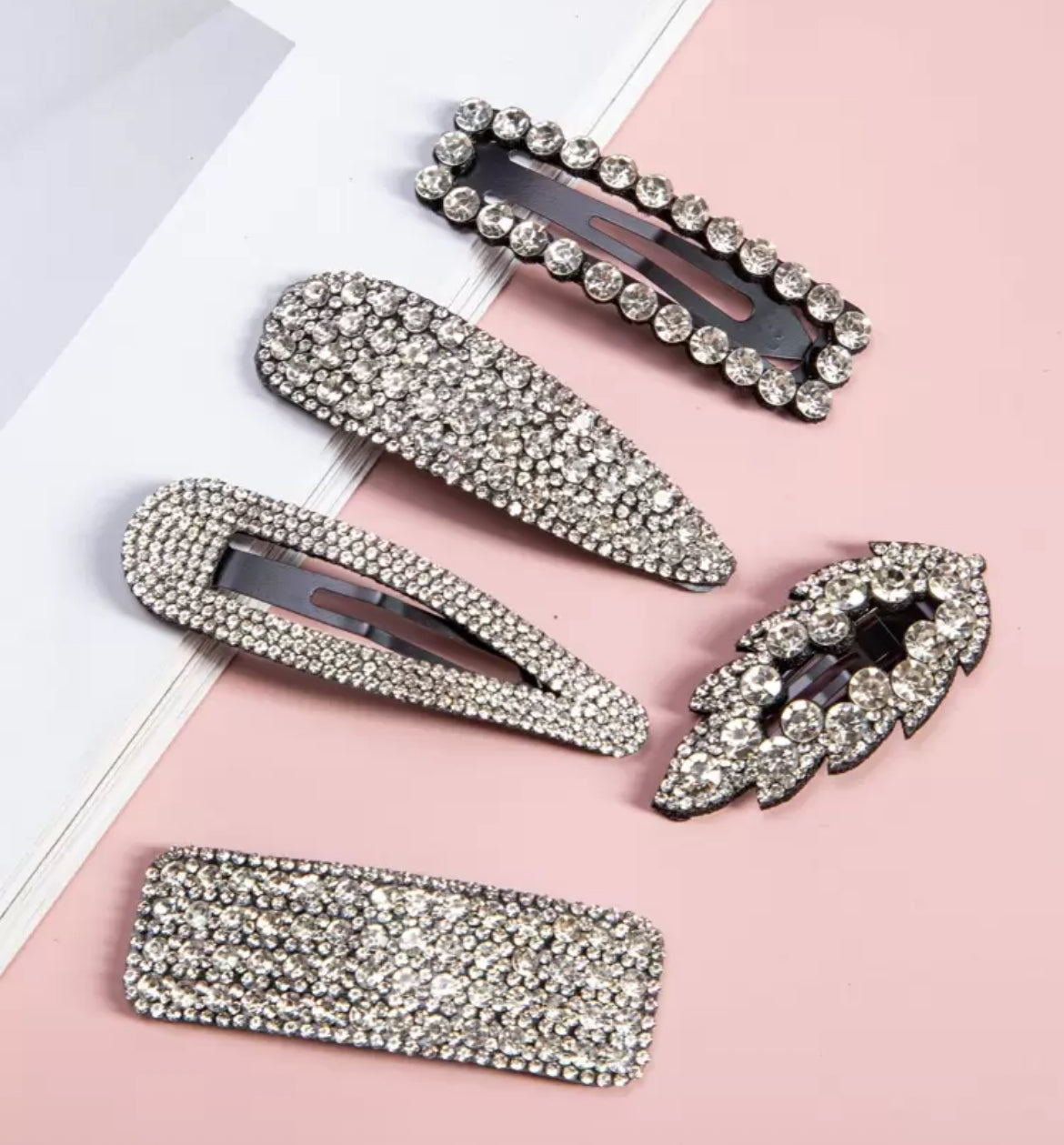 Silver Rhinestone Hair Clips boutique style from Ivy & Grace womens boutique