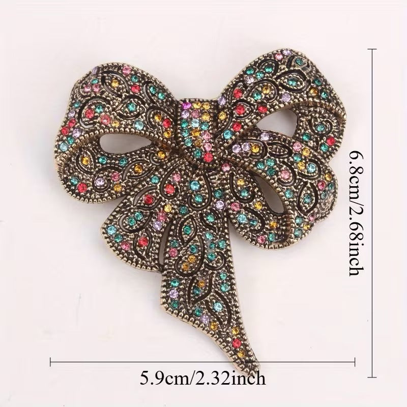 Multicolor Bow Brooch