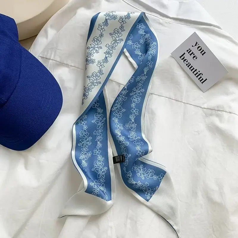 Dainty Blue Floral Scarf boutique style from Ivy & Grace womens boutique