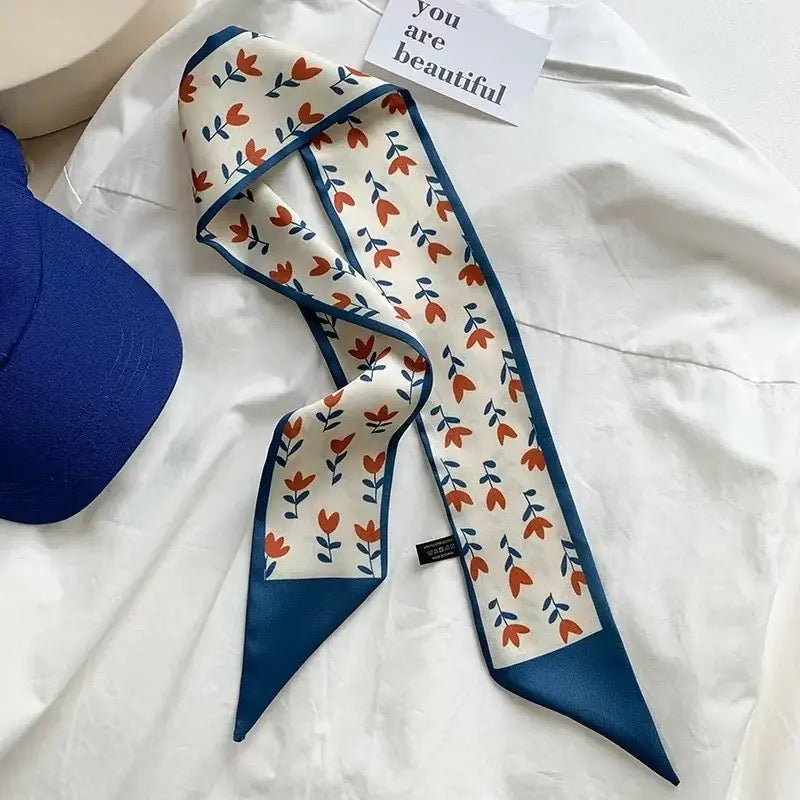 Blue & Orange Tulip Scarf boutique style from Ivy & Grace womens boutique