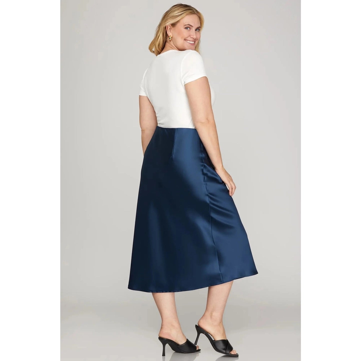 Satin Midi Skirt