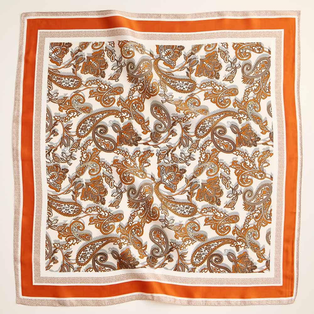 Paisley Floral Printed Square Silky Satin Scarf boutique style from Ivy & Grace womens boutique