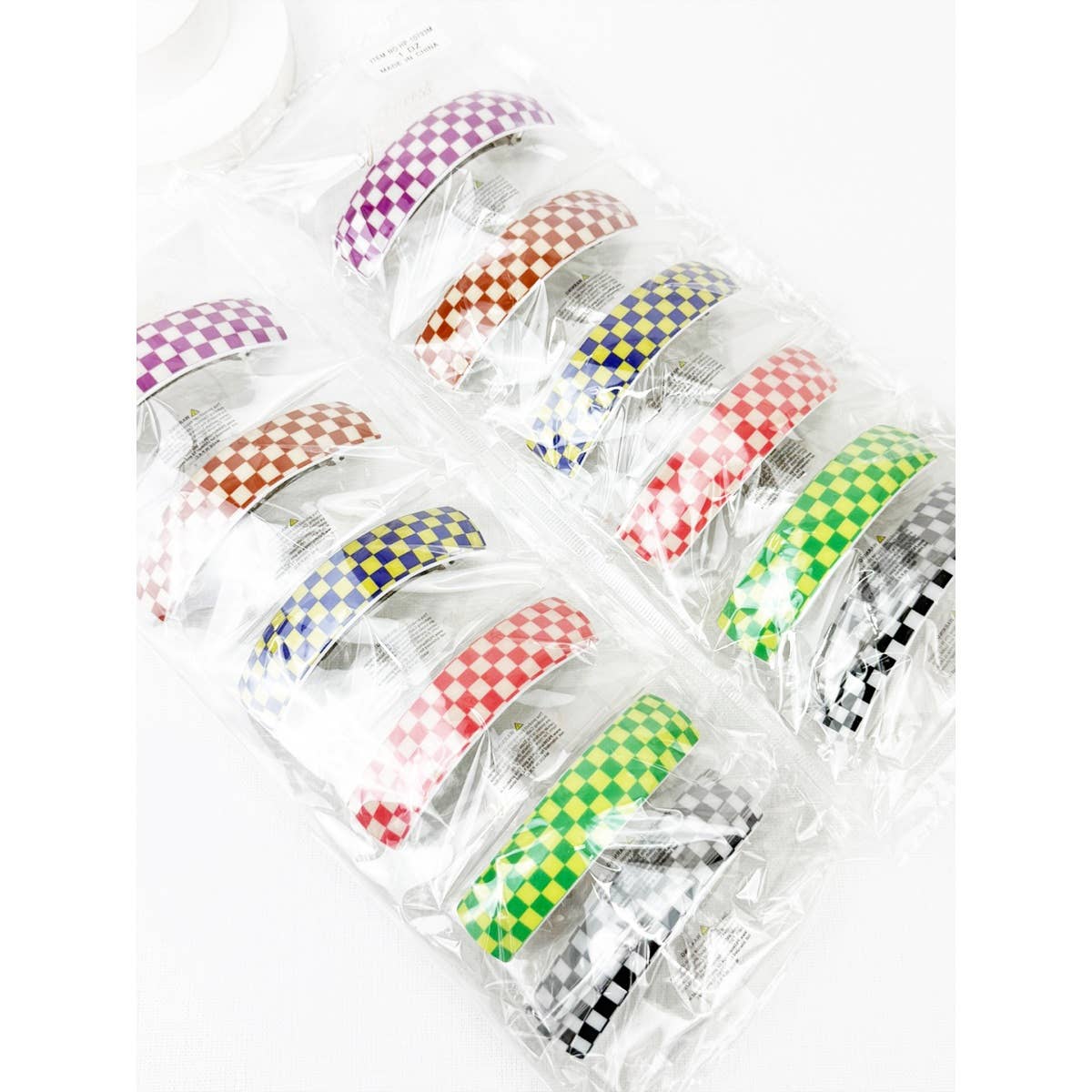 Checker Oval Hair Clip Barrette boutique style from Ivy & Grace womens boutique