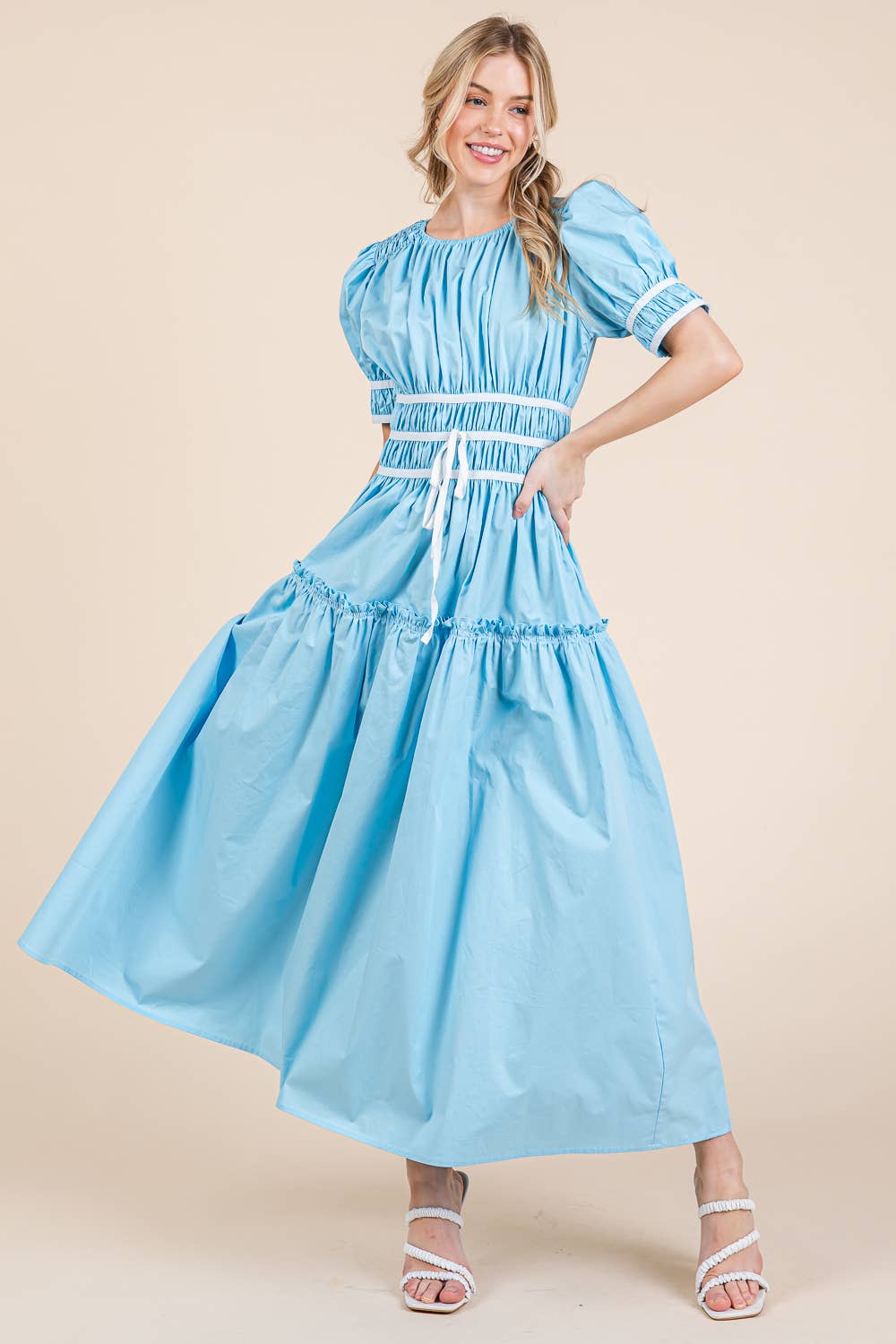 Piping Fit & Flare Maxi Dress dress from Ivy & Grace womens boutique