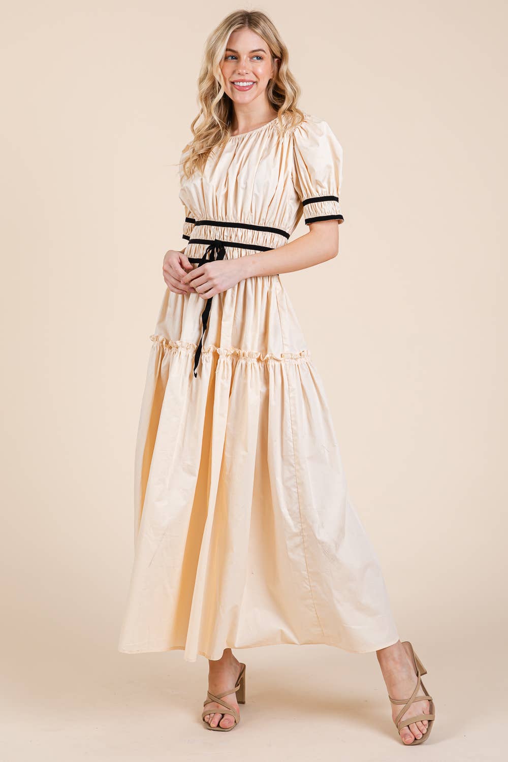 Piping Fit & Flare Maxi Dress dress from Ivy & Grace womens boutique