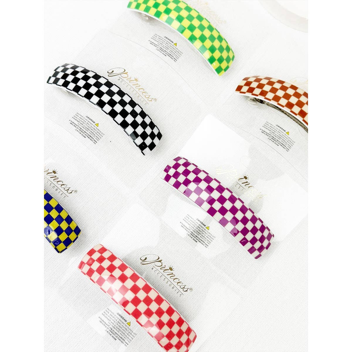 Checker Oval Hair Clip Barrette boutique style from Ivy & Grace womens boutique