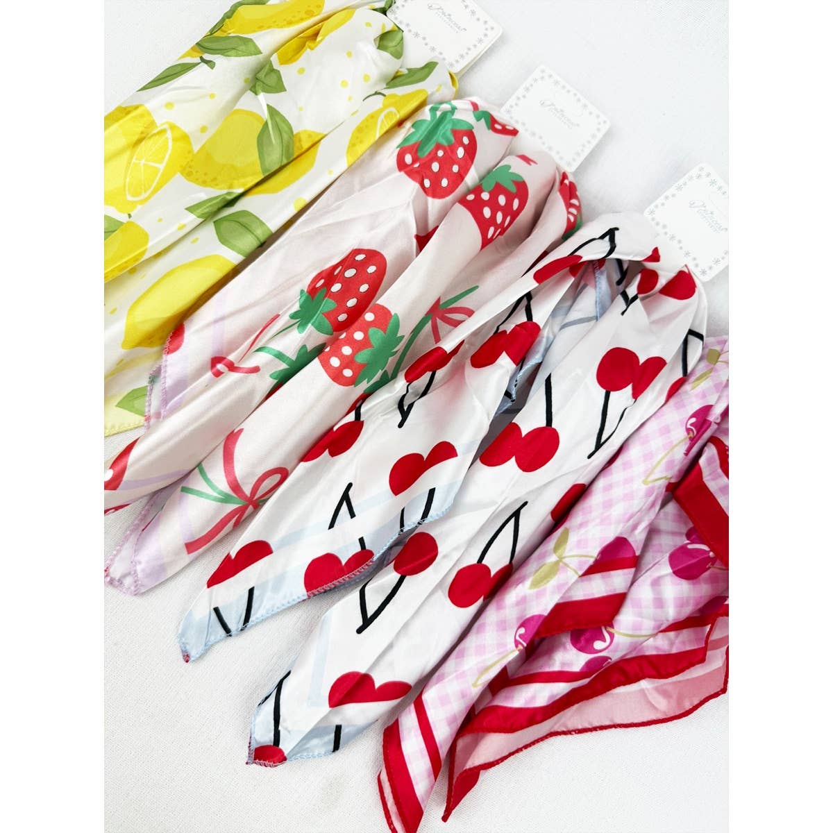Fruit Print Satin Scarf boutique style from Ivy & Grace womens boutique