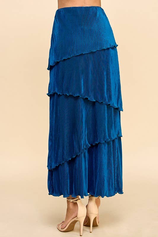 Pleated Tiered Skirt