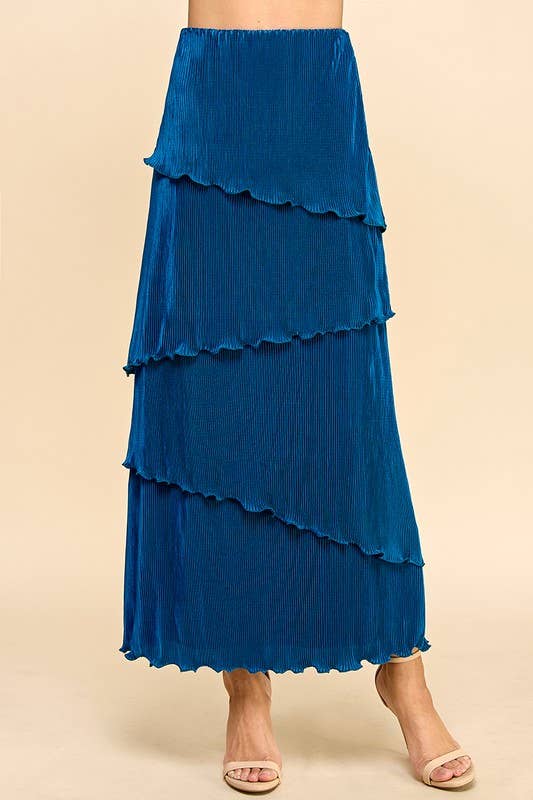 Pleated Tiered Skirt
