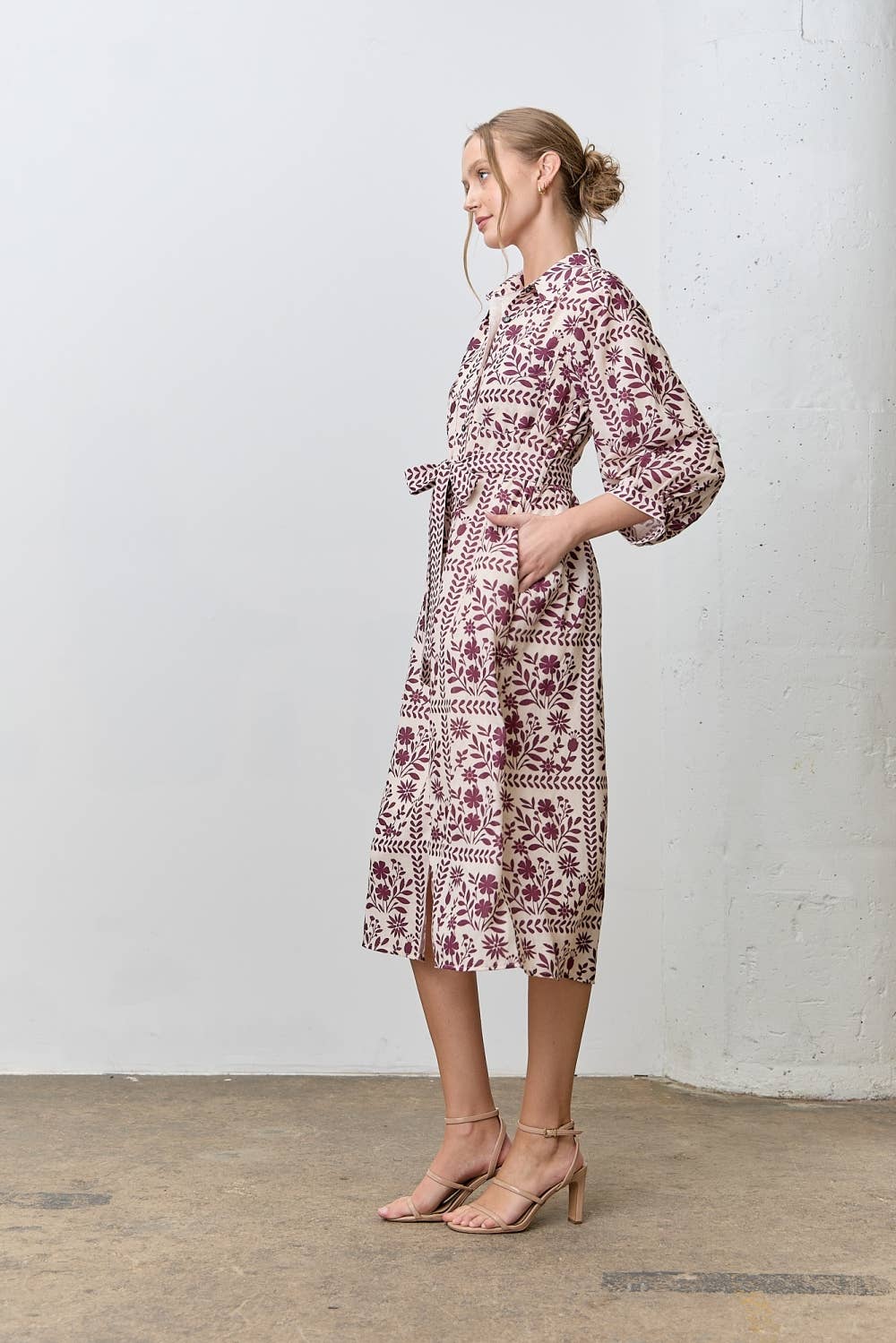 Burgundy Floral Dress dress from Ivy & Grace womens boutique