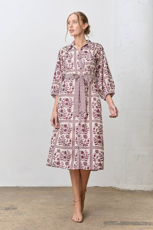 Burgundy Floral Dress dress from Ivy & Grace womens boutique