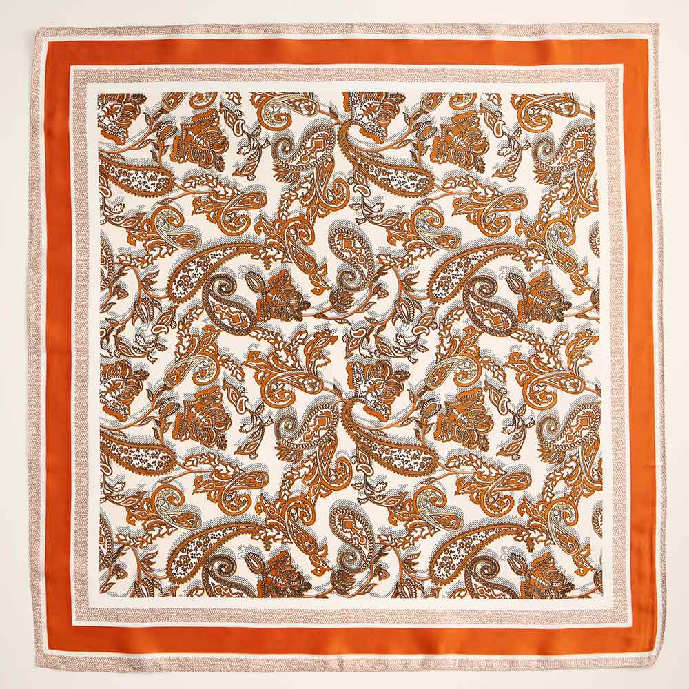 Paisley Floral Printed Square Silky Satin Scarf boutique style from Ivy & Grace womens boutique
