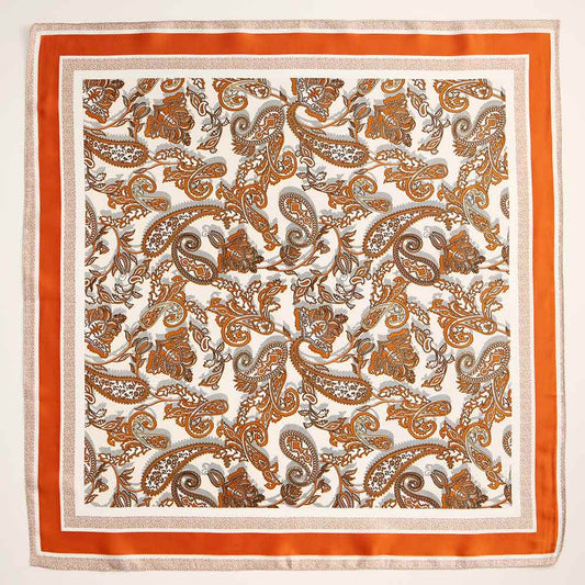 Paisley Floral Printed Square Silky Satin Scarf boutique style from Ivy & Grace womens boutique