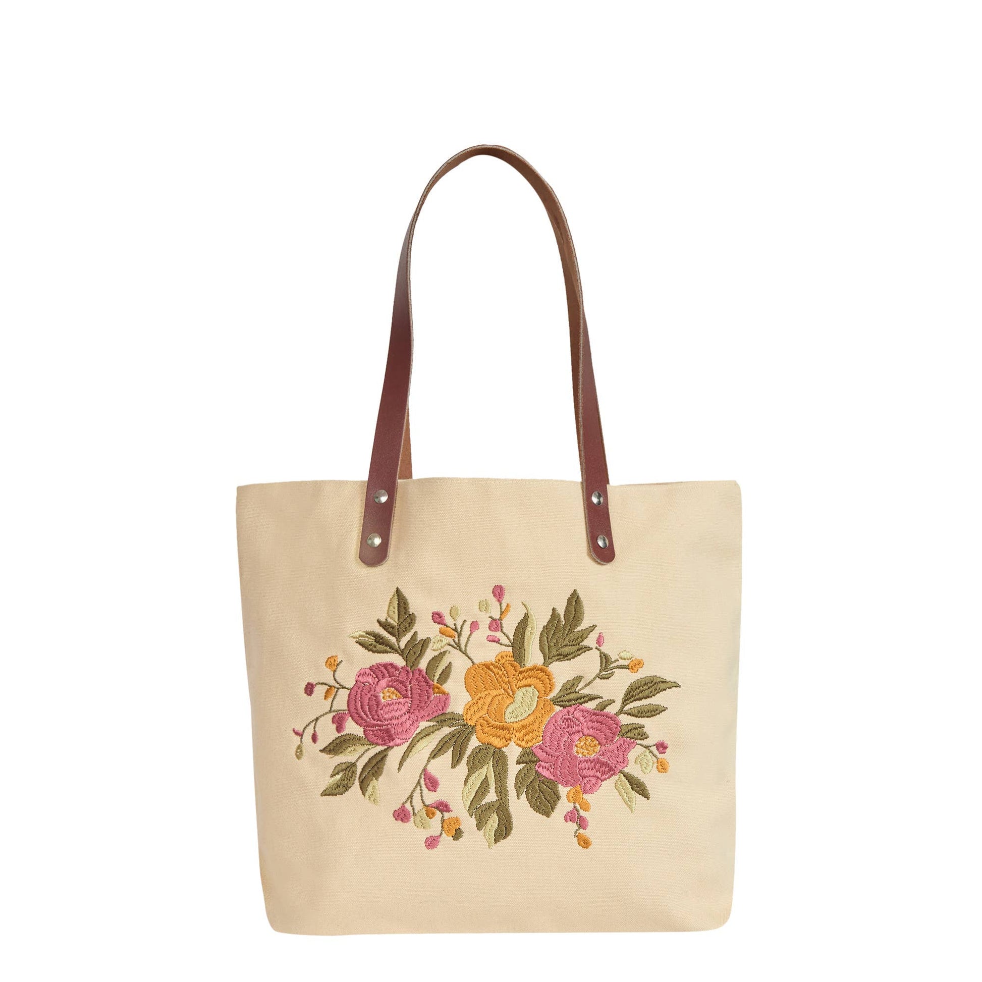 Floral Embroidered Canvas Tote boutique style from Ivy & Grace womens boutique