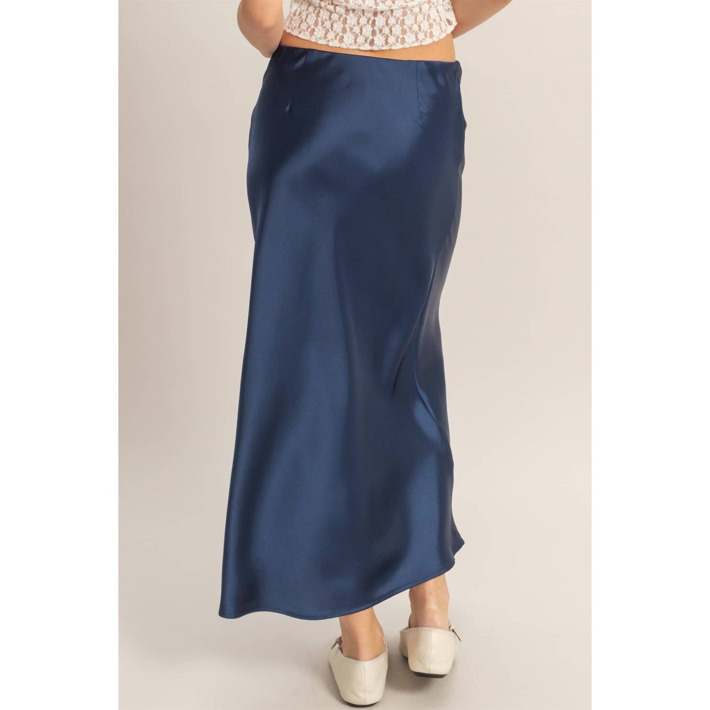 Satin Midi Skirt