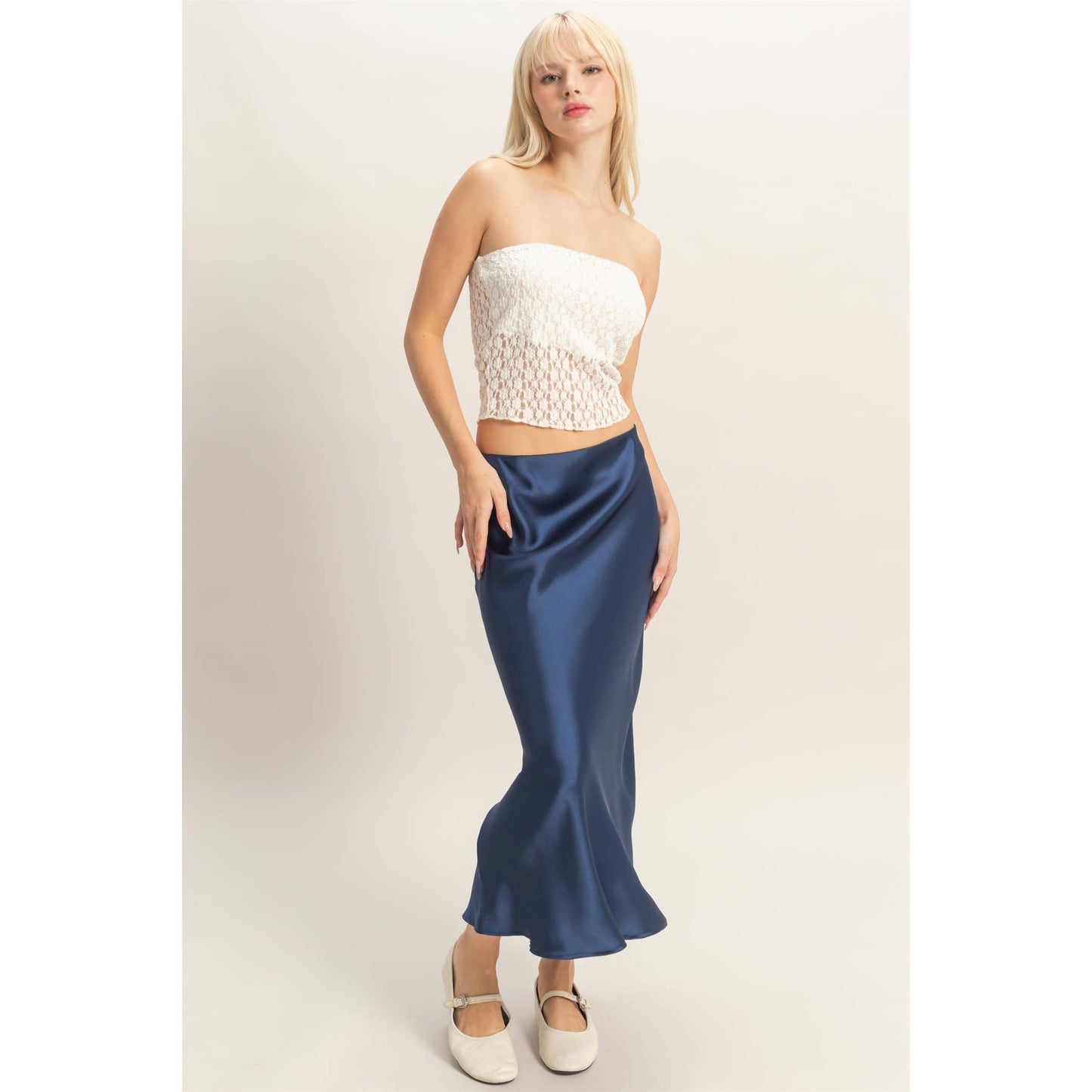 Satin Midi Skirt