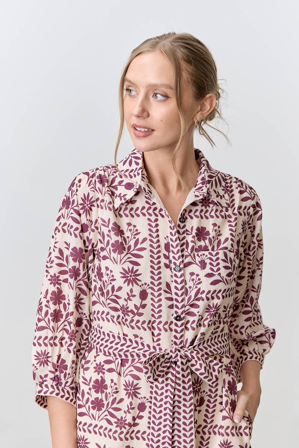 Burgundy Floral Dress dress from Ivy & Grace womens boutique