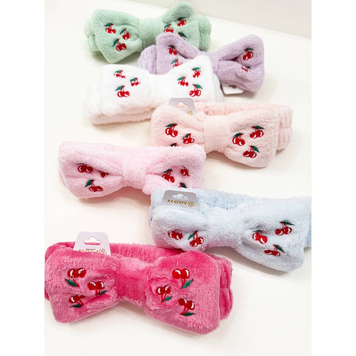 Cherry Embroidery Everyday Facial Spa Headband boutique style from Ivy & Grace womens boutique