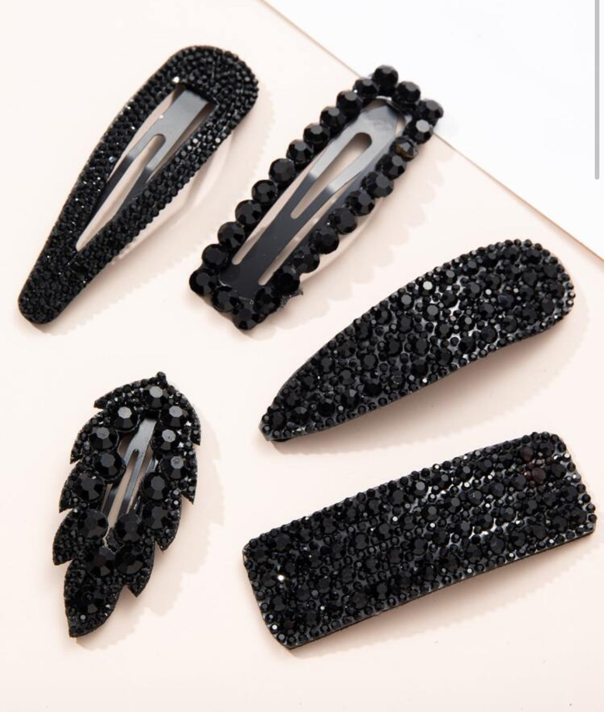 Black Rhinestone Clips boutique style from Ivy & Grace womens boutique