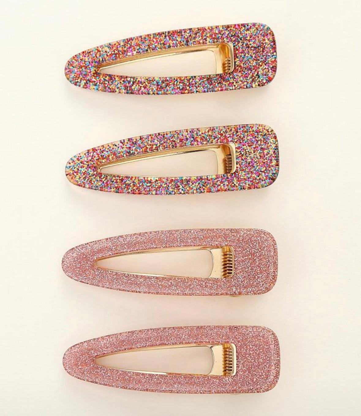 Pink Sparkle Hair Clips