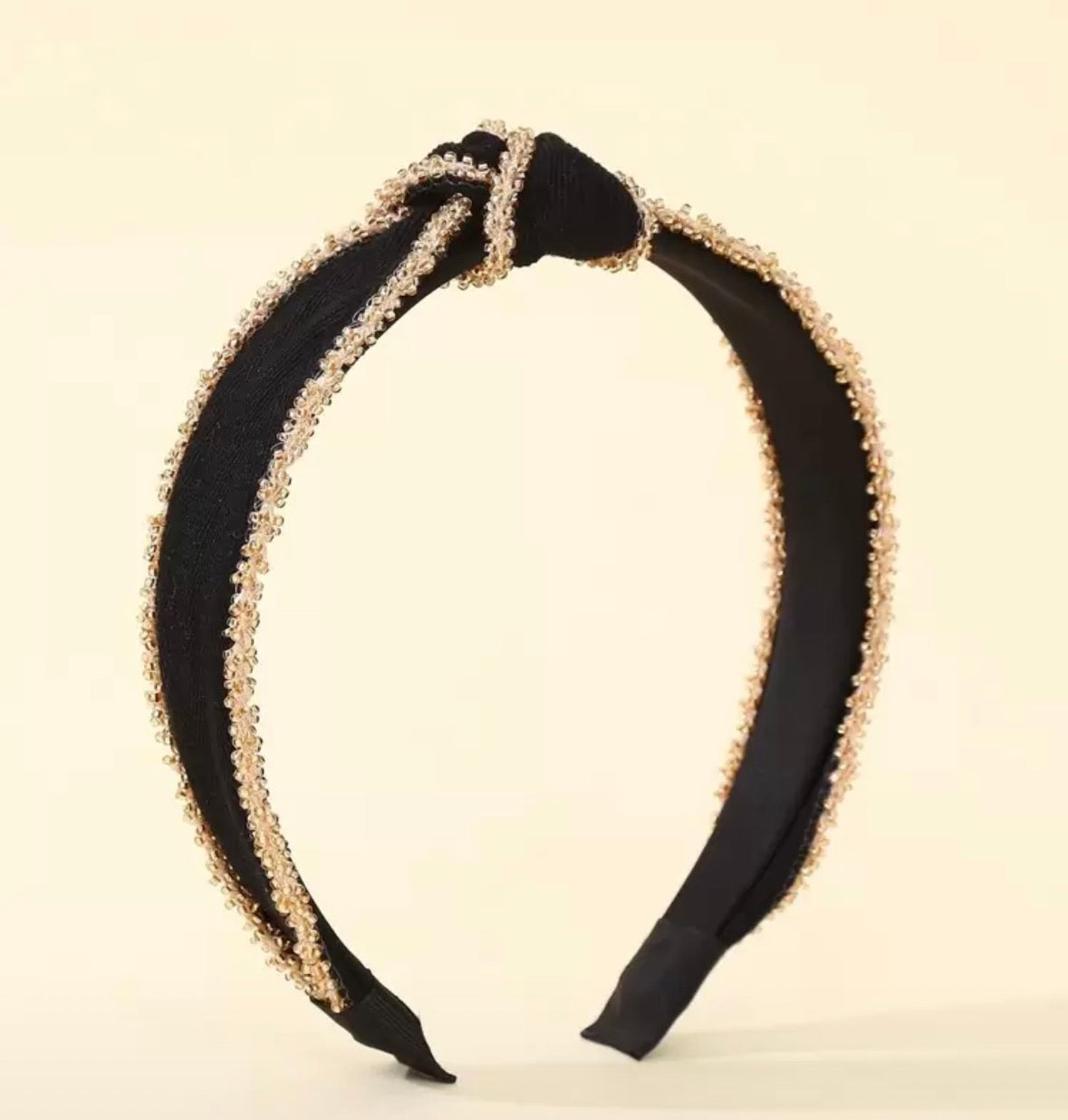 Black with gold band headband