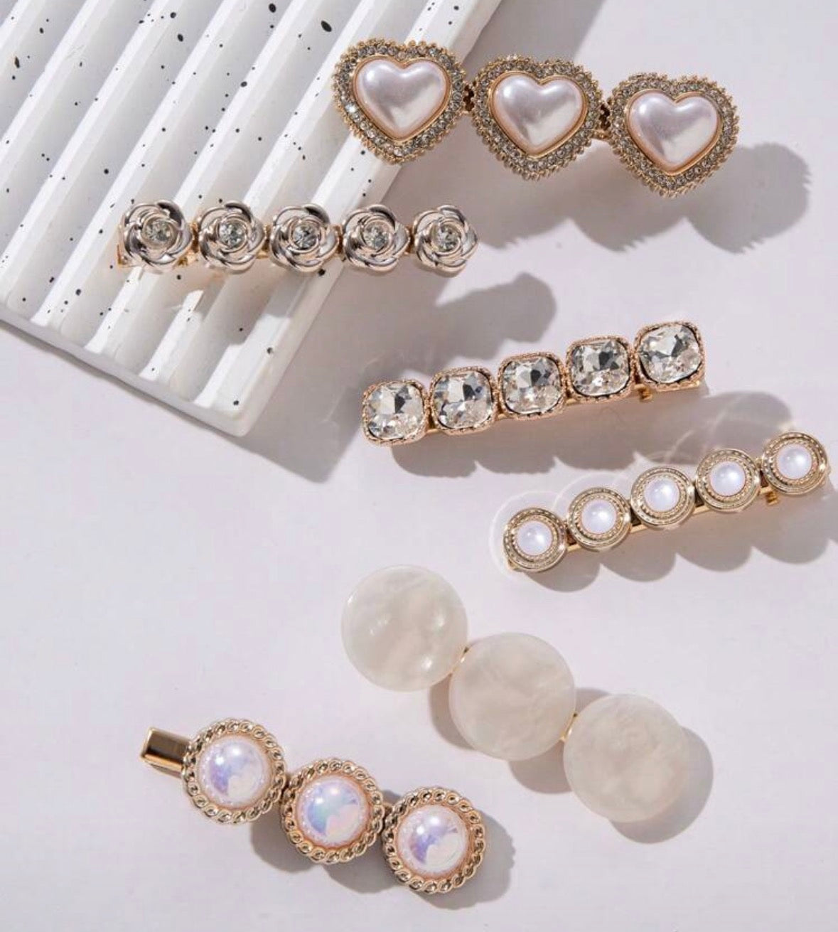 Royal White Hair Clips