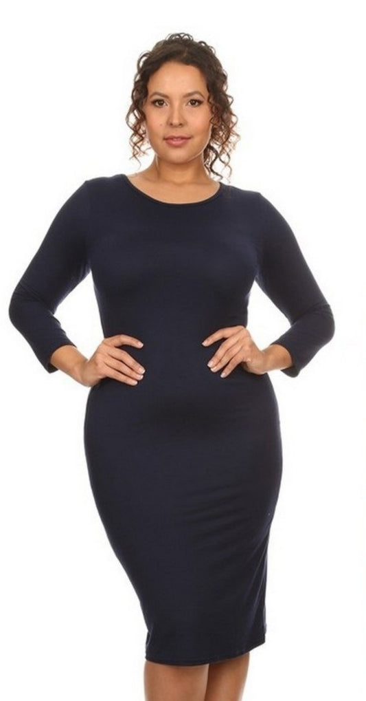 Long 3/4 Sleeve Layering Dress