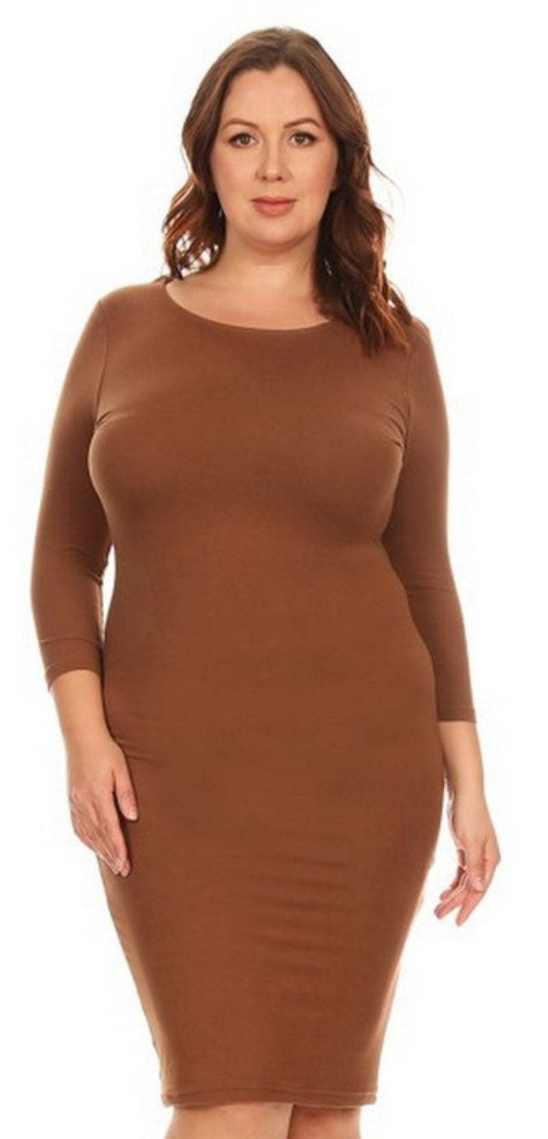 Long 3/4 Sleeve Layering Dress Women's Dress Long 3/4 Sleeve Layering Dress Women's Dress
