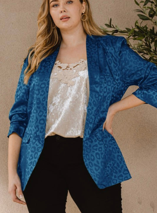 Leopard Blue Blazer