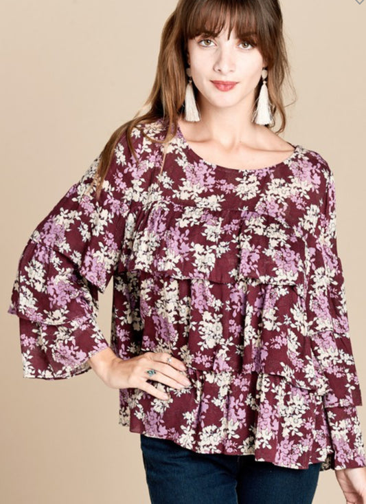 Floral Plum Blouse