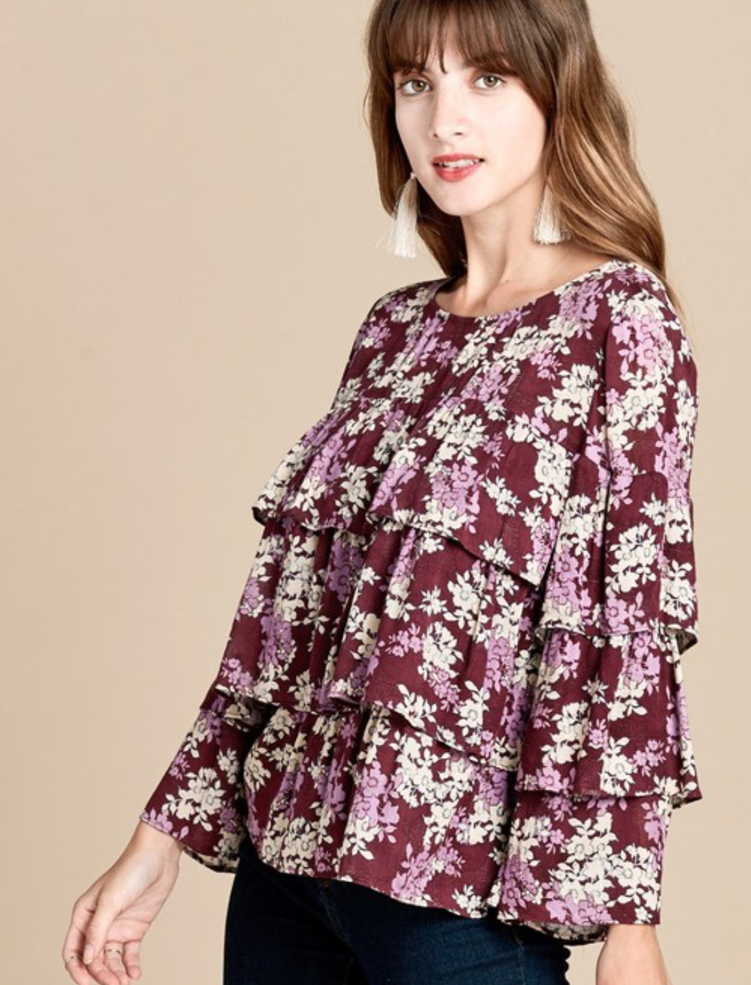 Floral Plum Blouse