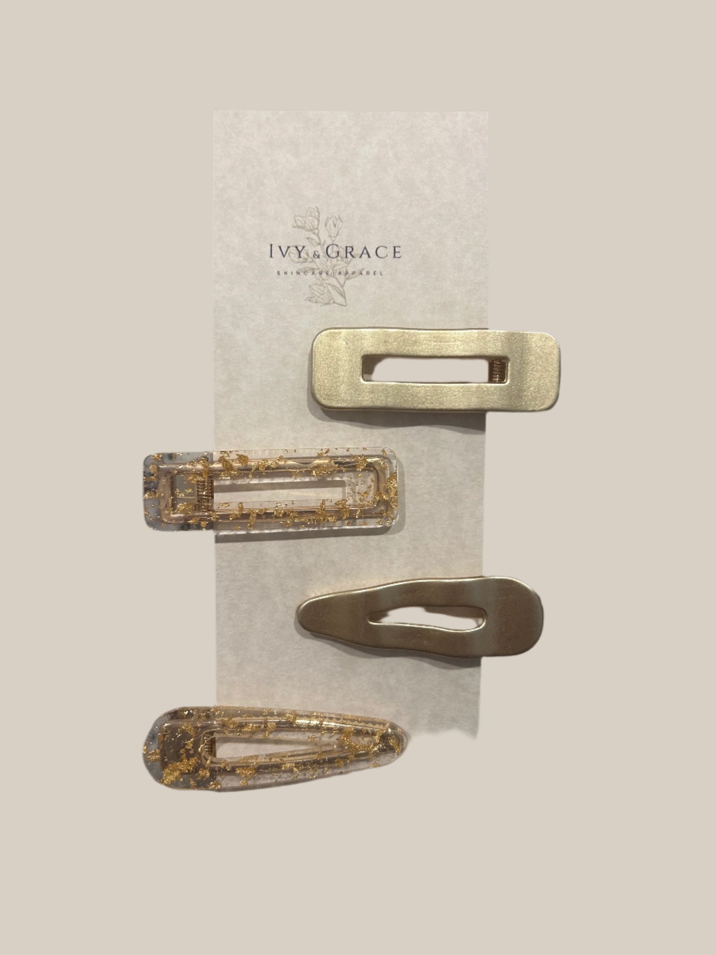 Gold Hair Clip Set boutique style from Ivy & Grace womens boutique