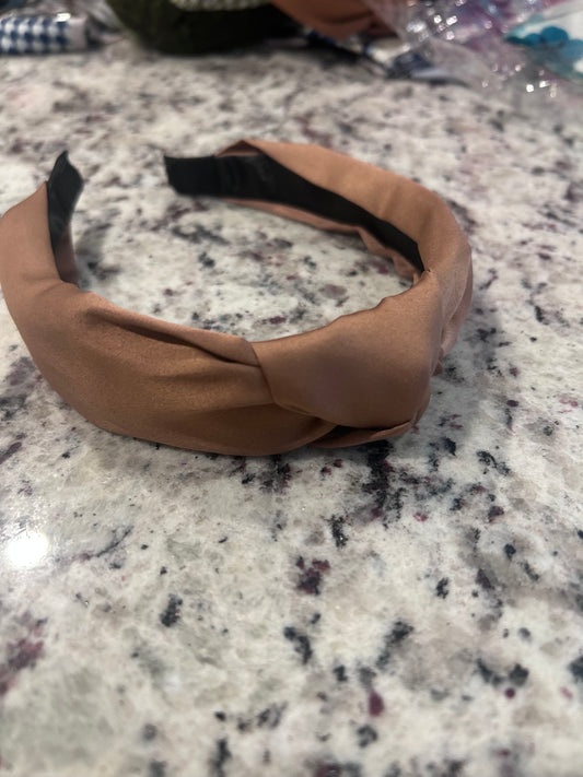 Satin Brown Headband boutique style from Ivy & Grace womens boutique