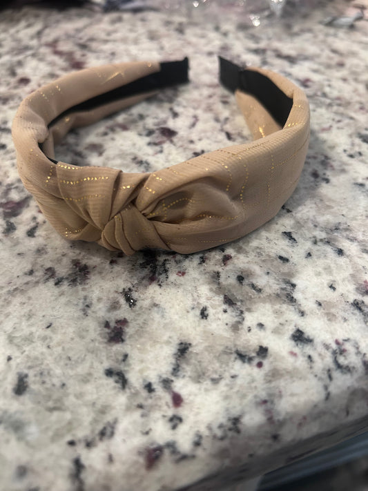 Tan with Gold Headband boutique style from Ivy & Grace womens boutique