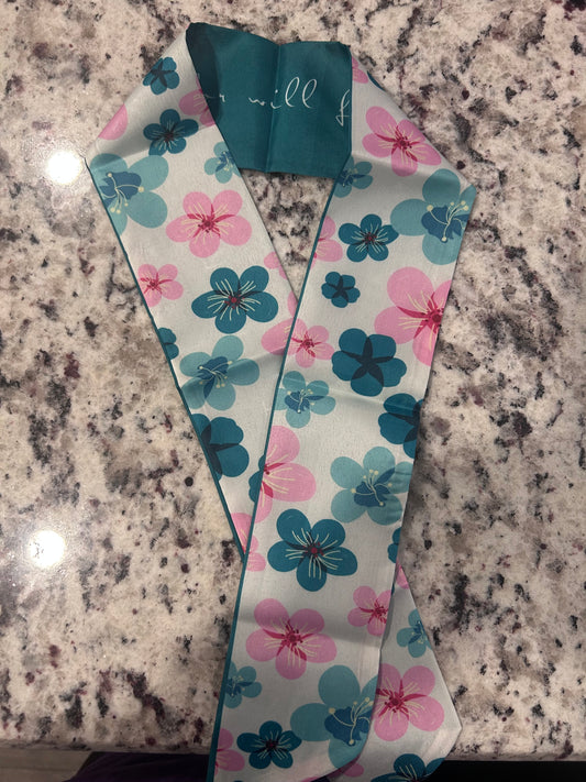 Aqua & Pink Small Scarf boutique style from Ivy & Grace womens boutique