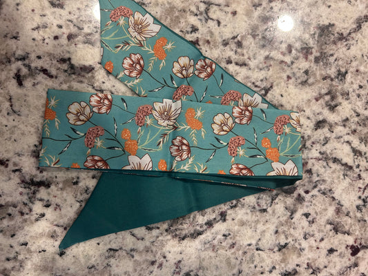 Teal Wildflower Headband boutique style from Ivy & Grace womens boutique