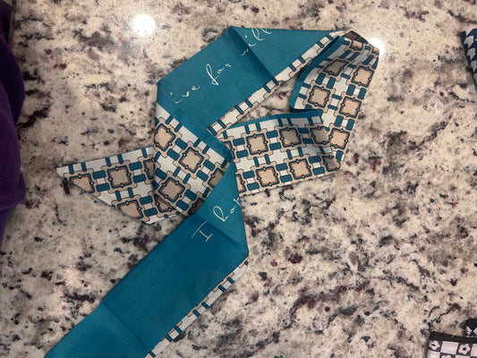 Teal & Tan Quote Scarf boutique style from Ivy & Grace womens boutique