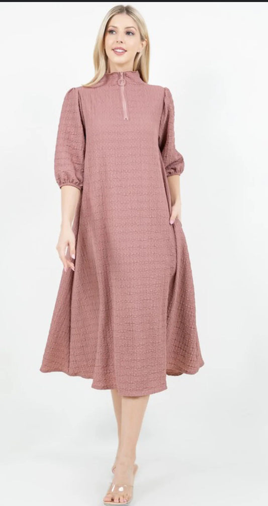 Mauve Zip Dress dress from Ivy & Grace womens boutique