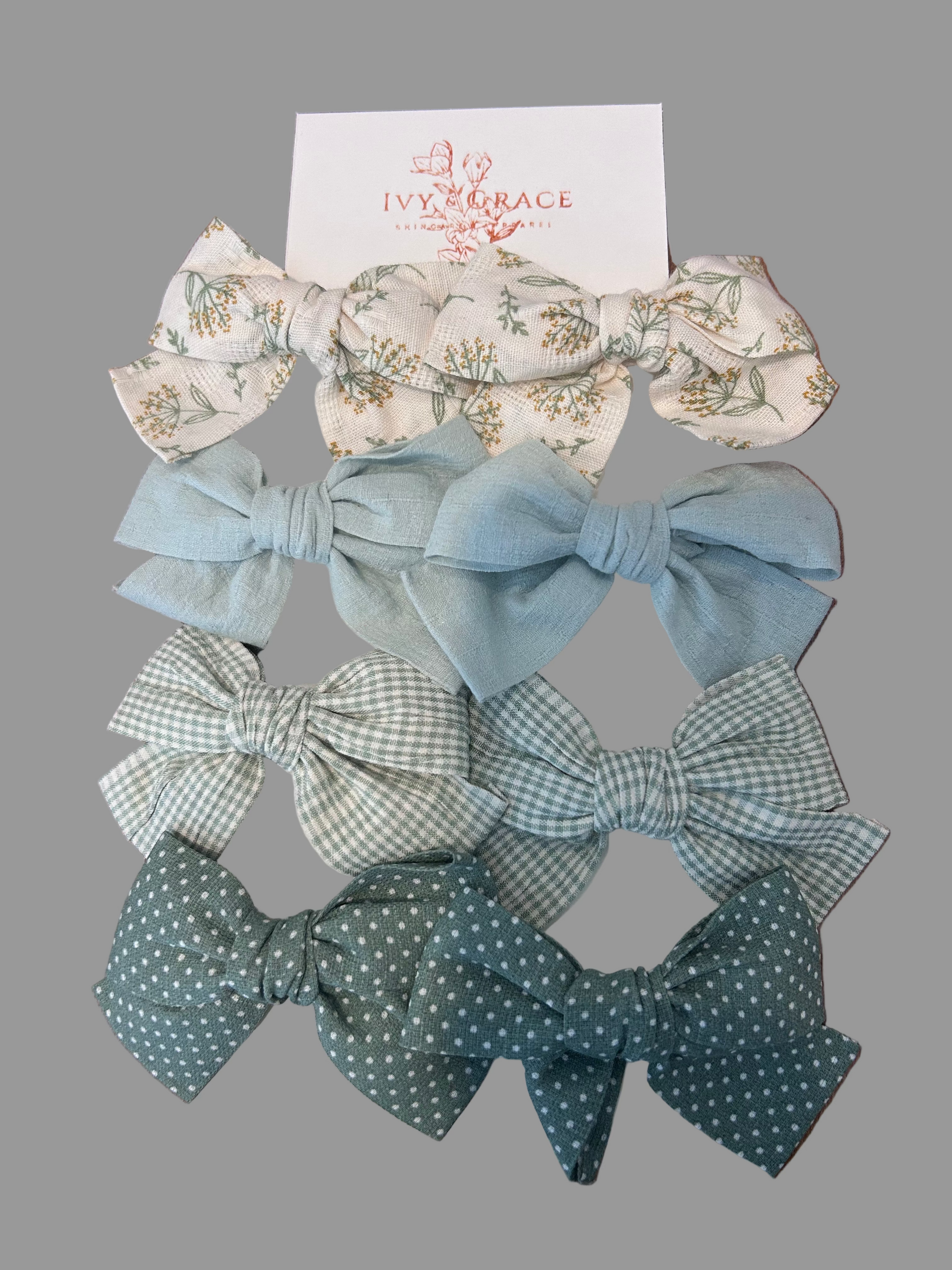 Little Girl Hair Bow Set boutique style from Ivy & Grace womens boutique