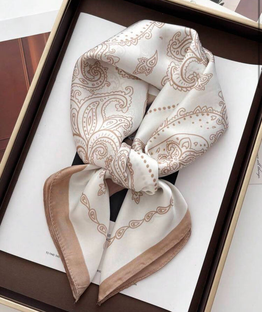 Tan Paisley Scarf boutique style from Ivy & Grace womens boutique
