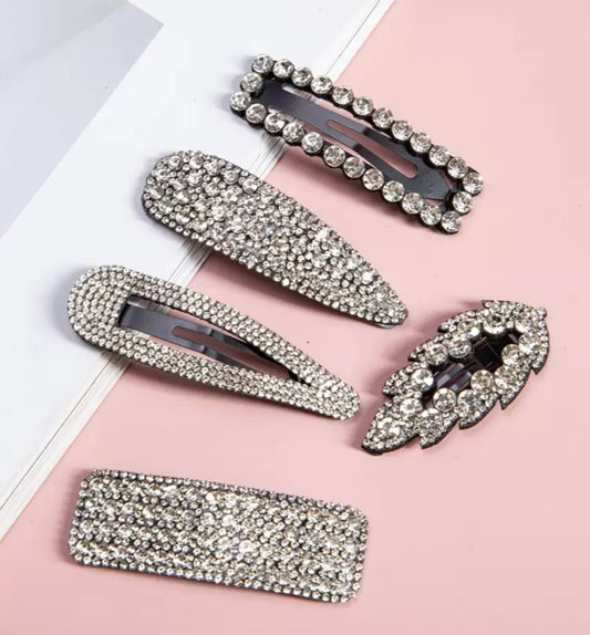 Silver Rhinestone Hair Clips boutique style from Ivy & Grace womens boutique