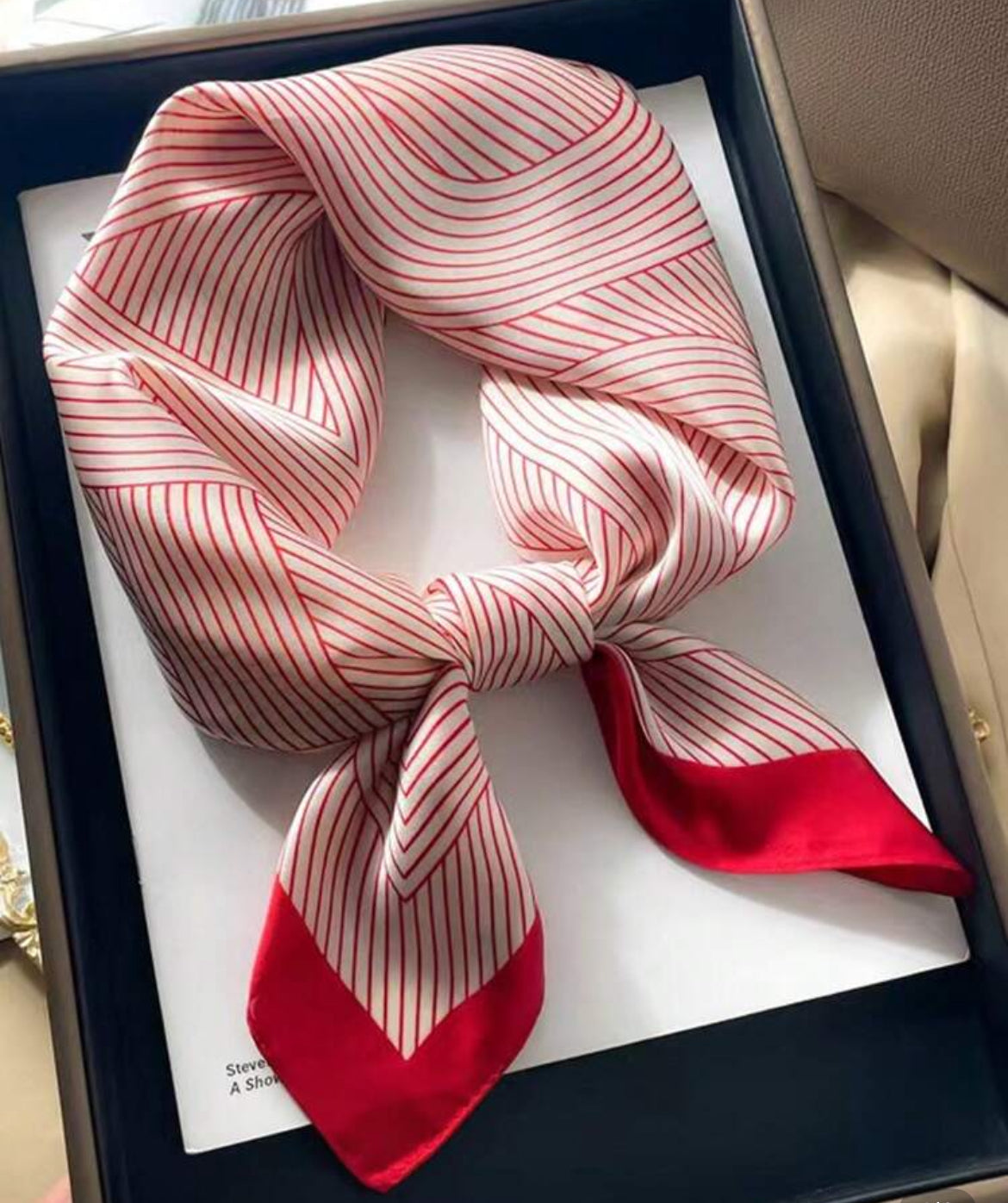 Red Stripe Scarf boutique style from Ivy & Grace womens boutique