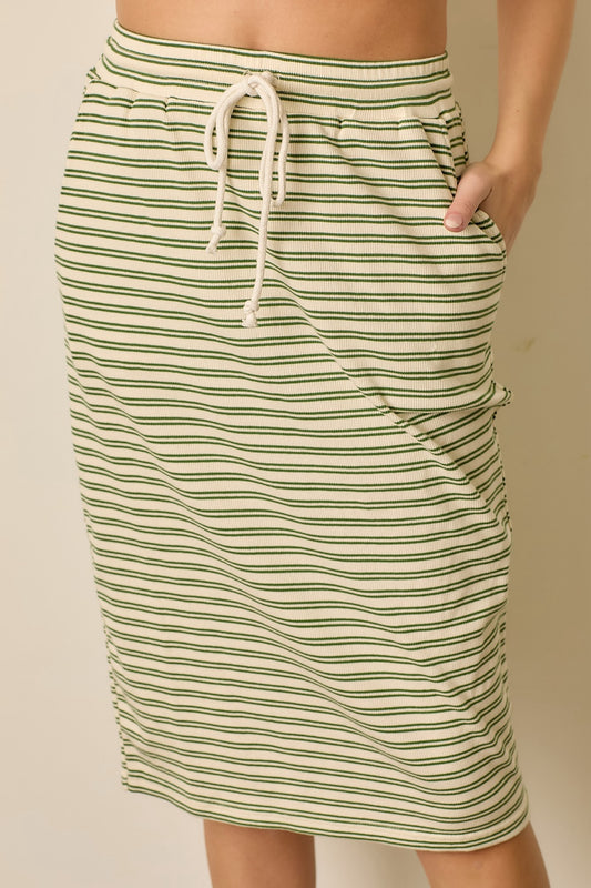 Green Stripe Skirt skirt from Ivy & Grace womens boutique