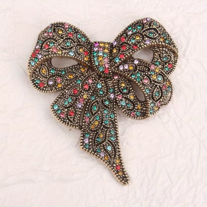Multicolor Bow Brooch