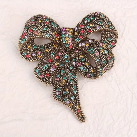 Multicolor Bow Brooch