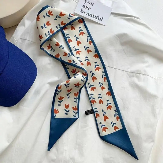 Blue & Orange Tulip Scarf boutique style from Ivy & Grace womens boutique