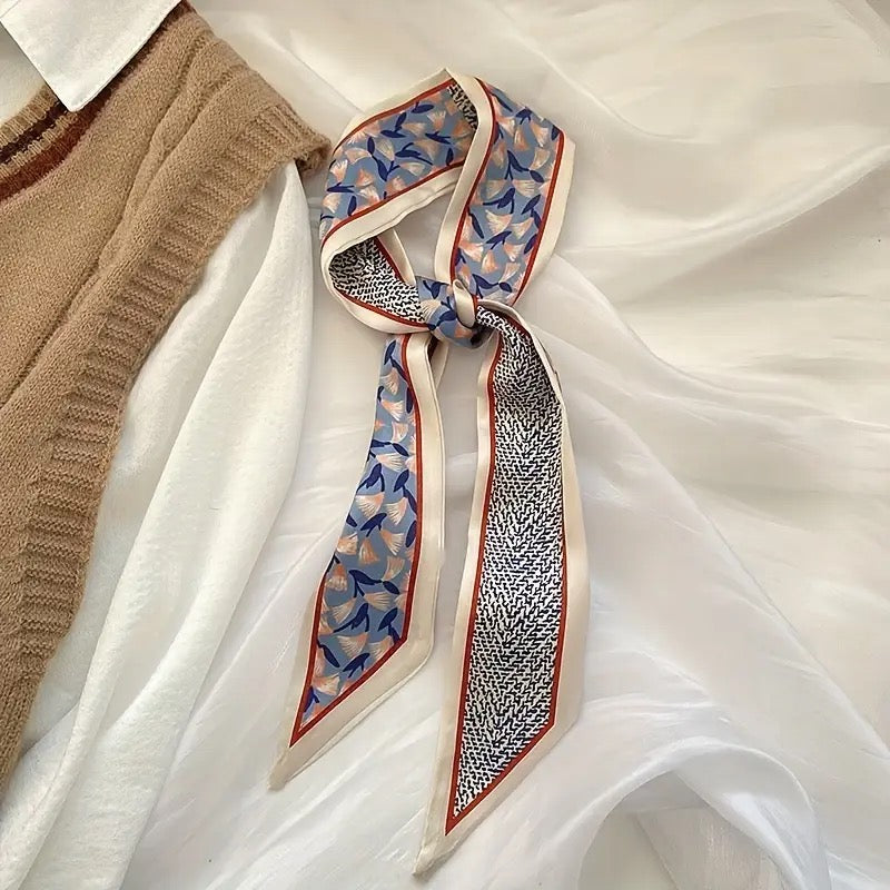 Mix Print Blue Scarf boutique style from Ivy & Grace womens boutique