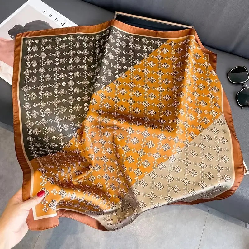 Mixed Orange and Brown Scarf boutique style from Ivy & Grace womens boutique