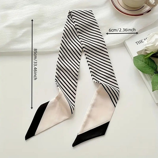 Black and Ivory Stripe Scarf boutique style from Ivy & Grace womens boutique